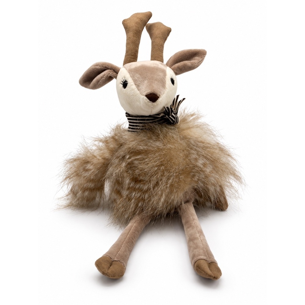 Jellycat London ROXIE Reindeer Plush 18"Brown Fuzzy Deer Faux Fur Retired